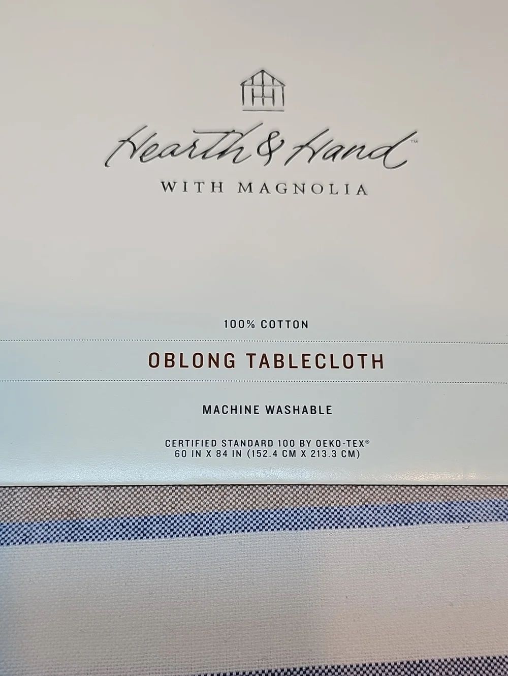 Hearth & Hand Striped Tablecloth 84in.×60in.